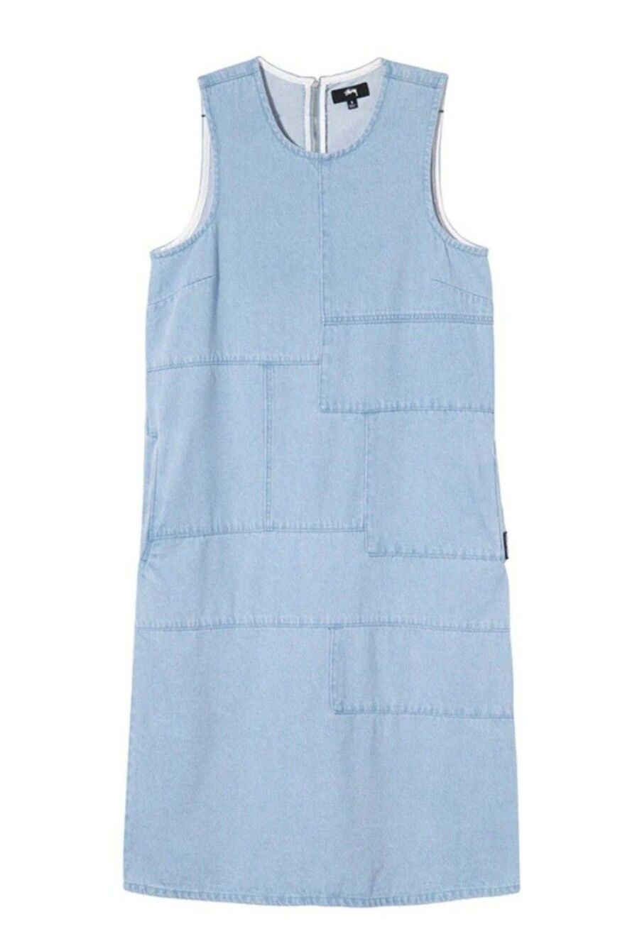 Stussy Webster Patchwork Women's Denim One Piece Dress Style #211207 SIZE 7 NWT